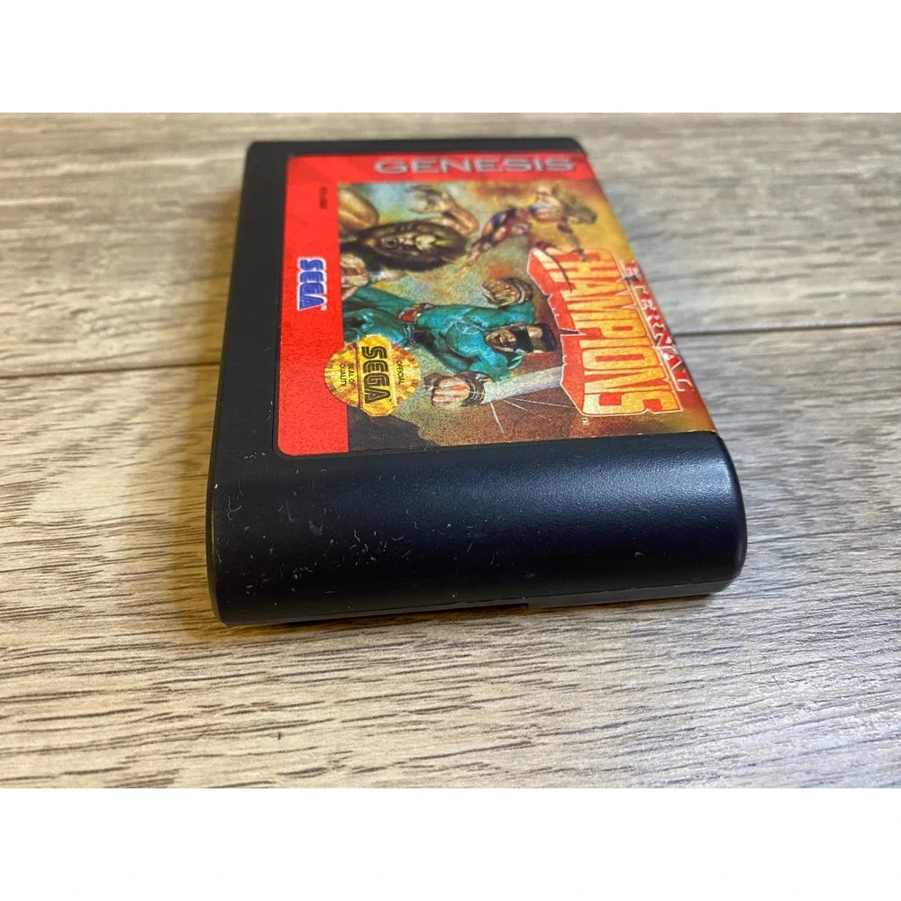Eternal Champions Sega Genesis Fighting Game Black Cartridge with Case ‎ MA-13